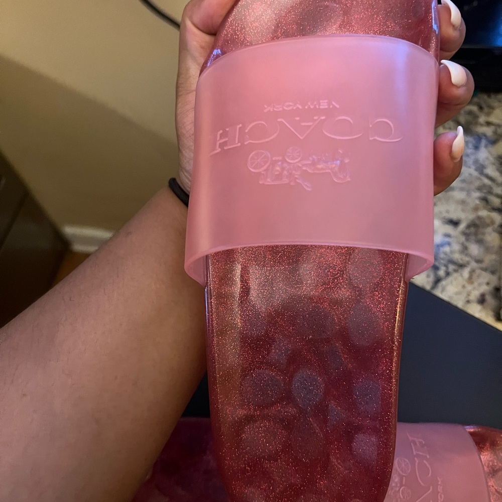 Coach Ulyssa Slide NWT Womens Size 10 Rubber Candy Apple Pink Slip On Sandals - Picture 11 of 11